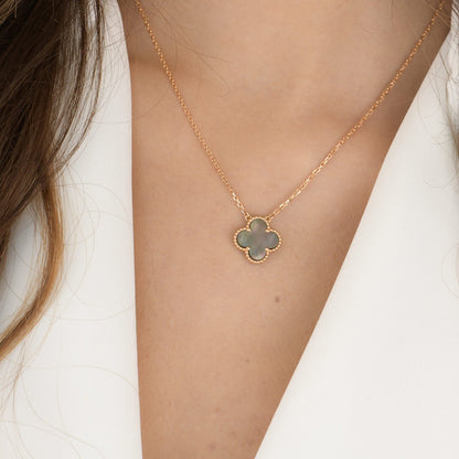Miro CLOVER 15MM  GRAY MOTHER OF PEARL NECKLACE