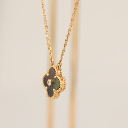 Miro CLOVER 15MM DIAMOND AND MOTHER-OF-GREY NECKLACE