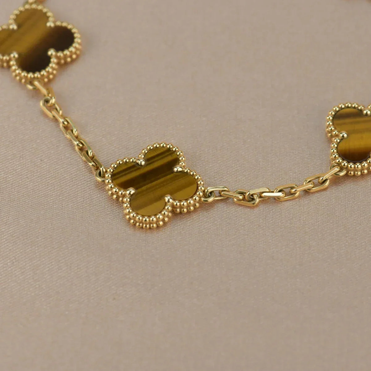 [Miro ]New  CLOVER 5 MOTIFS TIGER EYE BRACELET COLLECTION