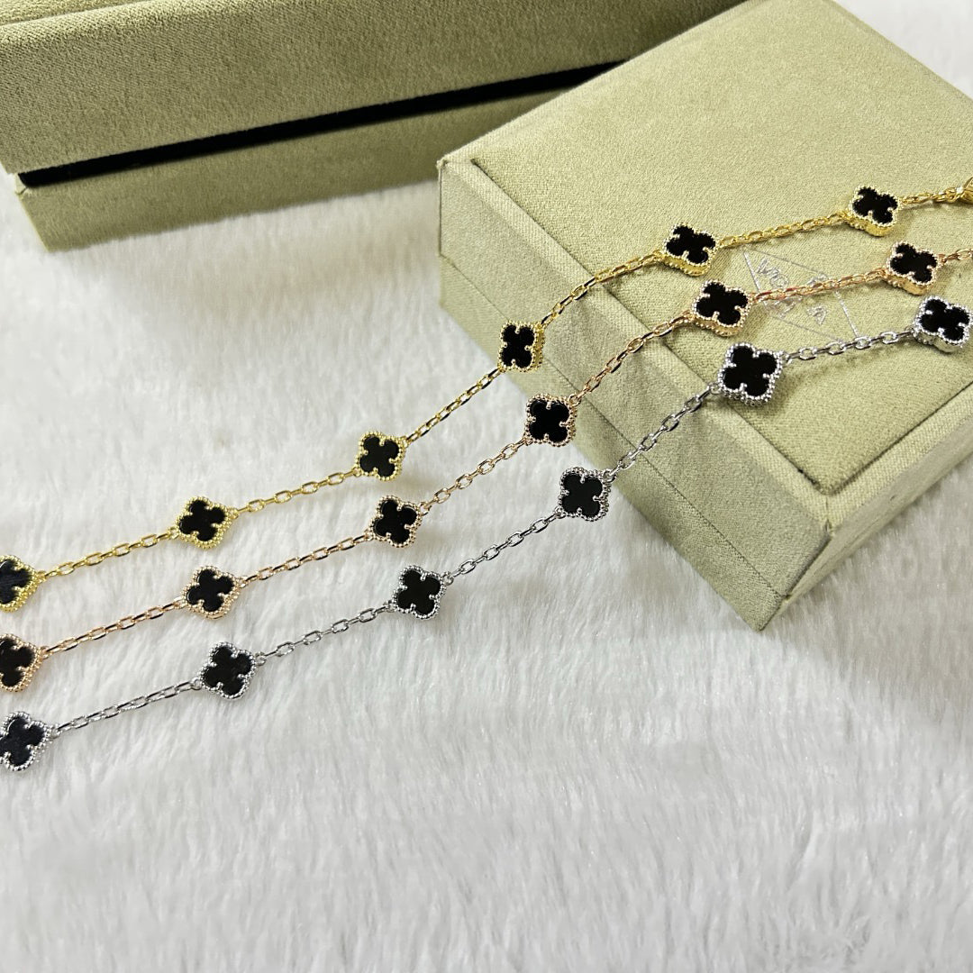 [Miro ]CLOVER 6 MOTIF  ONYXS BRACELET