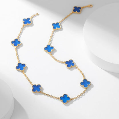 Miro CLOVER 10 MOTIFS BLUE AGATE NECKLACE