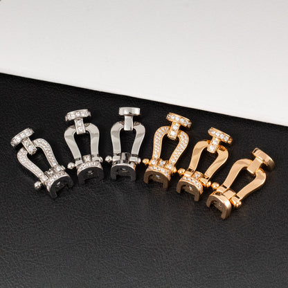 Miro FORCE LARGE HORSESHOE HALF DIAMOND BRACELET GOLD