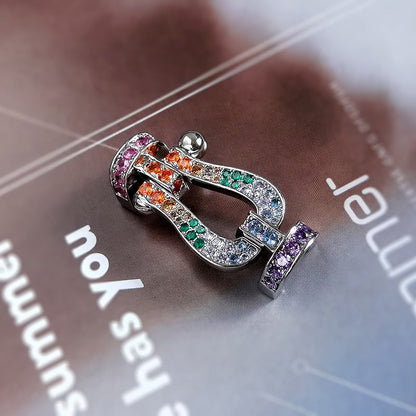 Miro FORC ラージ ホースシュー カラーダイヤモンド ブレスレット シルバー