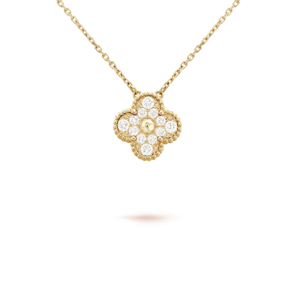 Miro CLOVER 15MM DIAMOND SINGLE FLOWER NECKLACE