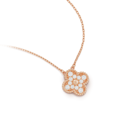 Miro CLOVER 15MM DIAMOND SINGLE FLOWER NECKLACE