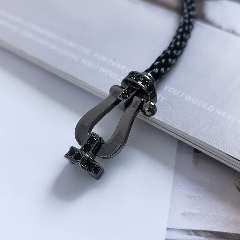 Miro FORCE LARGE SERIES HORSESHOE BLACK SAMURAI BRACELET