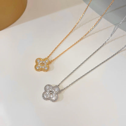 Miro CLOVER 15MM DIAMOND SINGLE FLOWER NECKLACE