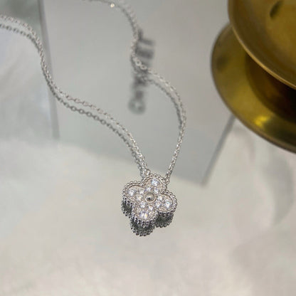 Miro CLOVER 15MM DIAMOND SINGLE FLOWER NECKLACE