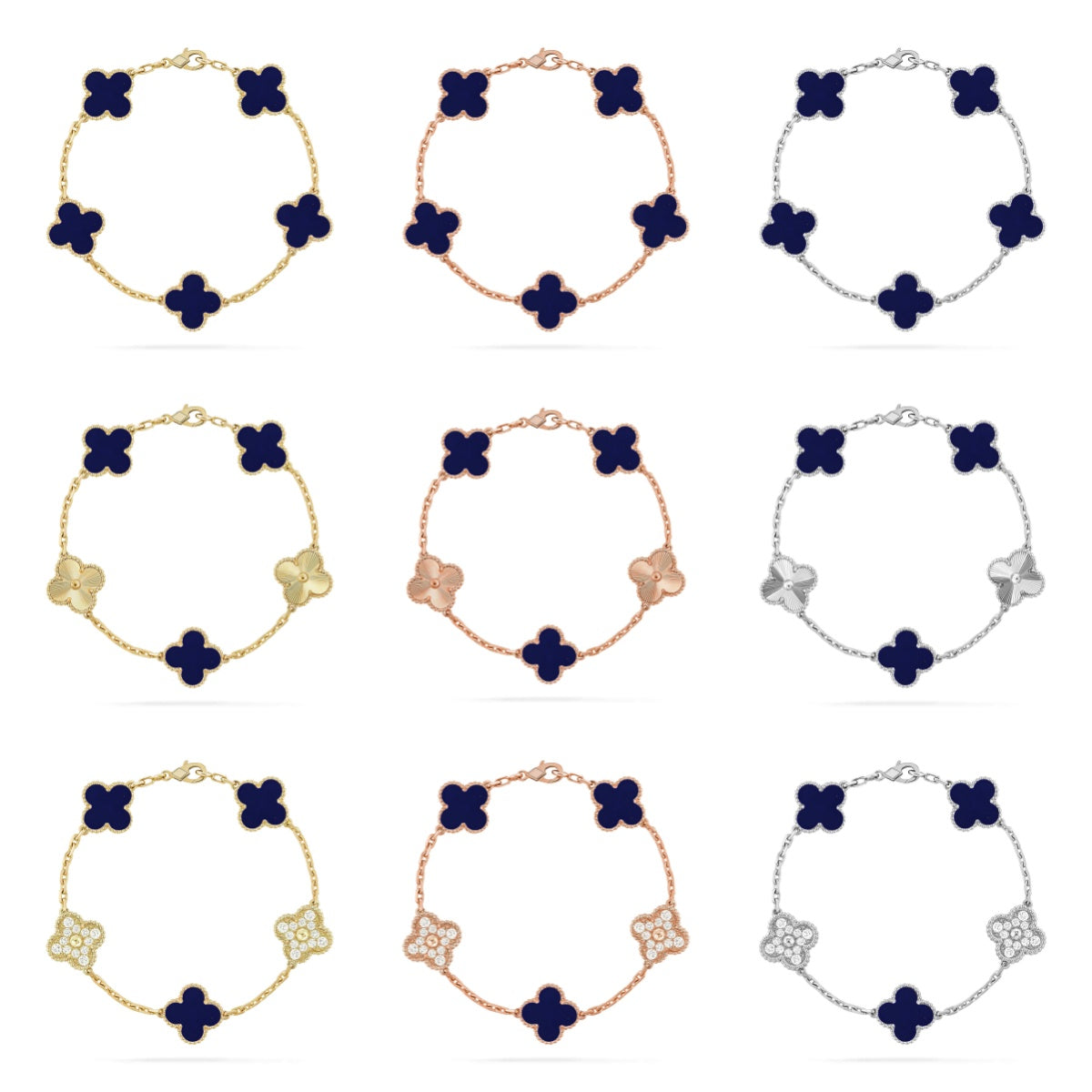 [Miro ]New CLOVER 5 MOTIF LAPIS LAZULI BRACELET COLLECTION