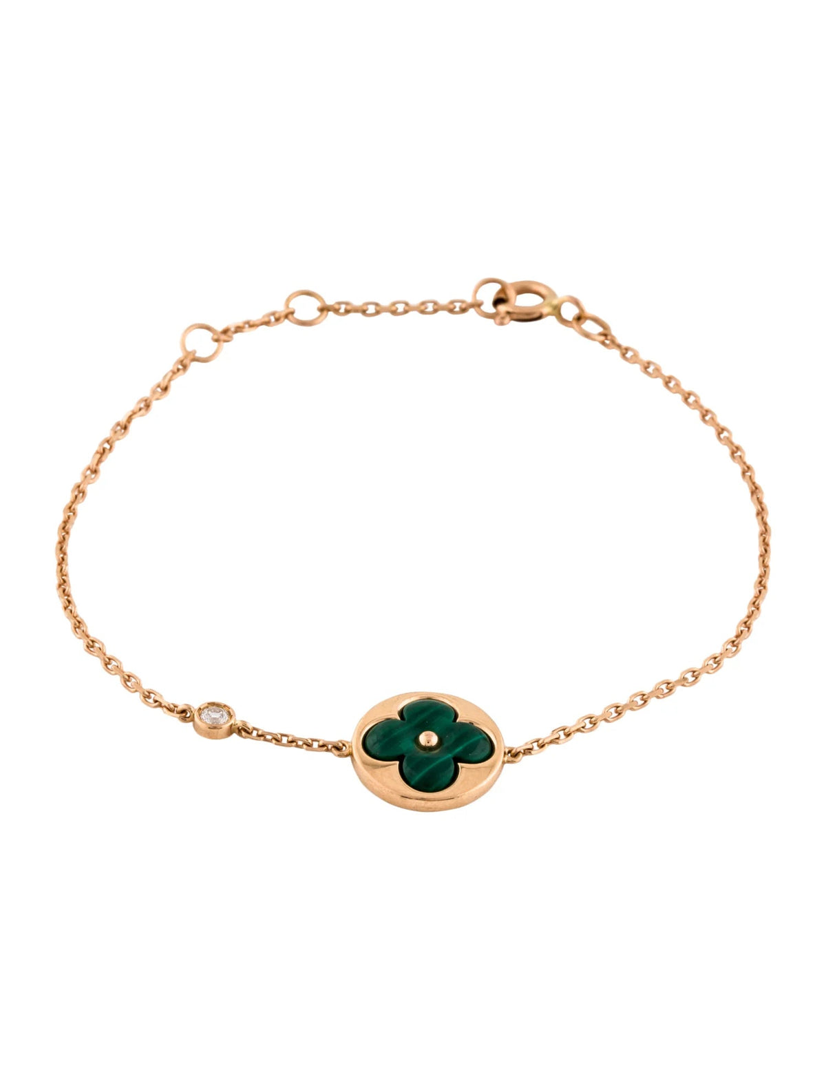 Miro SUN MALACHITE 1 DIAMOND PINK GOLD BRACELET