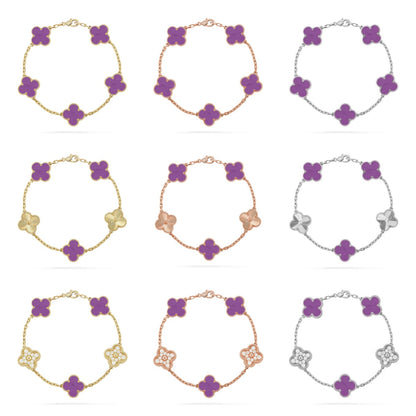 [Miro ]New  CLOVER 5 MOTIF VIOLET BRACELET COLLECTION