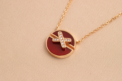 Miro JEUX DE PINK GOLD DIAMOND NECKLACE