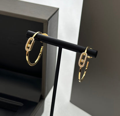 [Miro ]CREOLES MOVE UNO PM DIAMOND EARRINGS