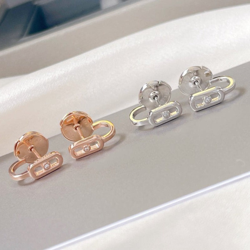 [Miro ]CREOLES MOVE UNO MINI 1 DIAMOND EARRINGS