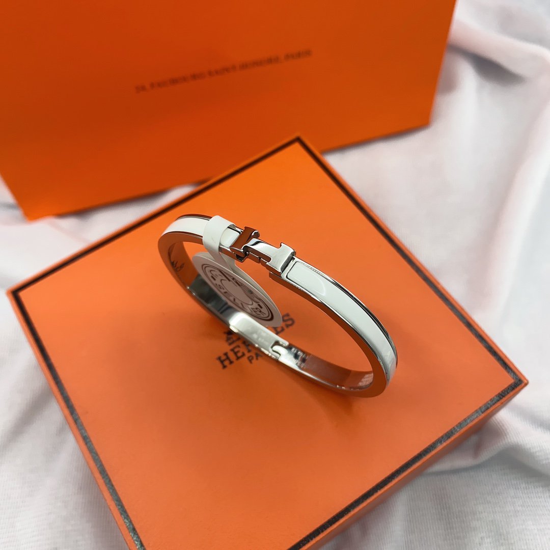 Miro CLASSIC HM CLIC WHITE 8MM ENAMEL BRACELET