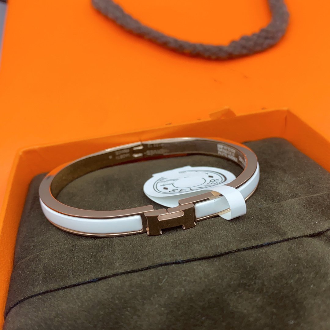 Miro CLASSIC HM CLIC WHITE 8MM ENAMEL BRACELET