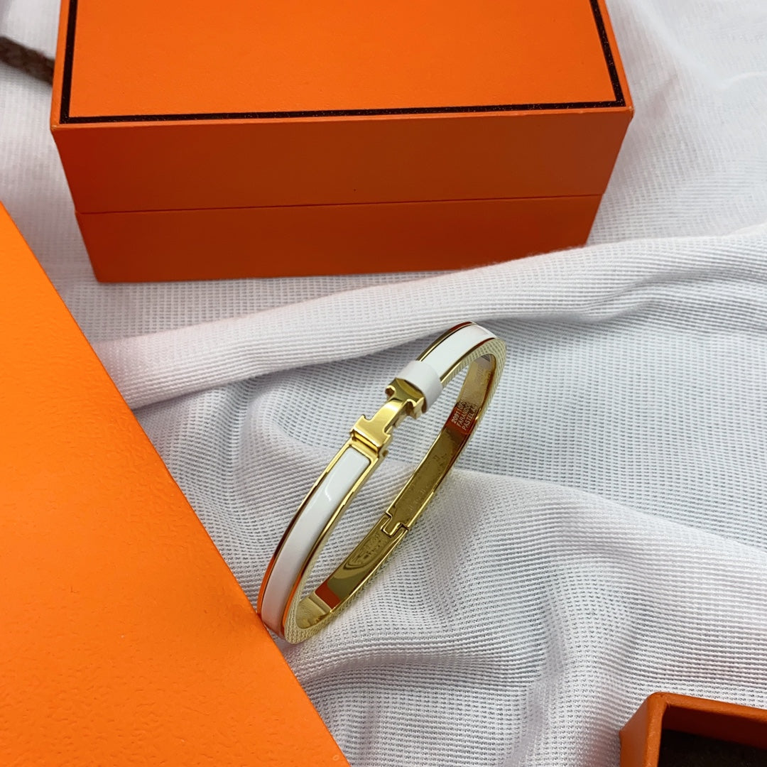 Miro CLASSIC HM CLIC WHITE 8MM ENAMEL BRACELET