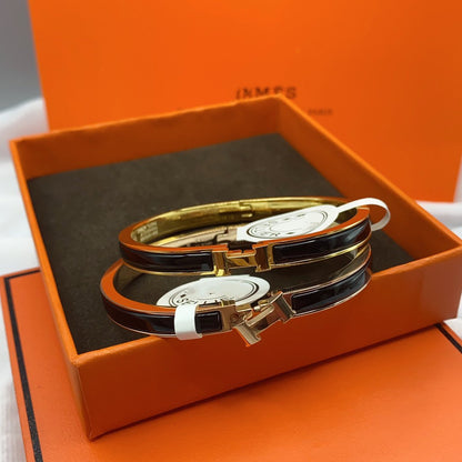 Miro CLASSIC HM CLIC BLACK 8MM ENAMEL BRACELET
