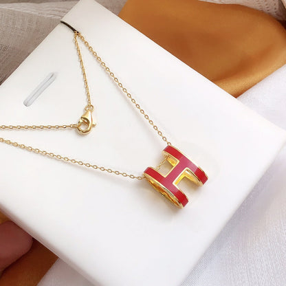 Miro HM CLIC RED ENAMEL GOLD NECKLACE