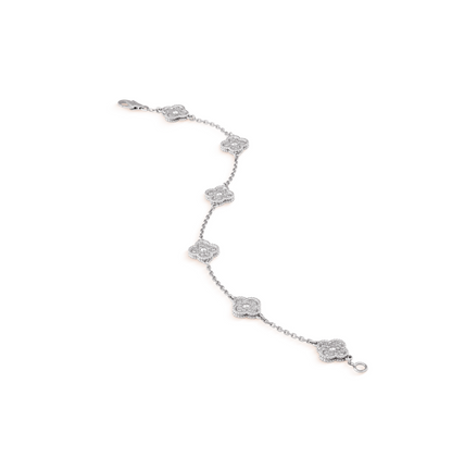 Miro CLOVER 6 MOTIF SILVER DIAMOND BRACELET