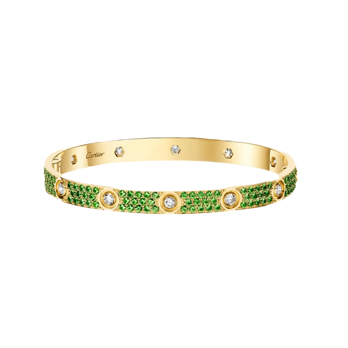 [Miro ] 2026 PAVE GEMSTONE LOVE BRACELET 6.1MM 10 DIAMONDS