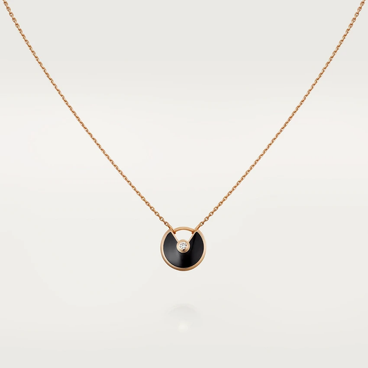 Miro AMULETTE ROSE GOLD ONYX NECKLACE