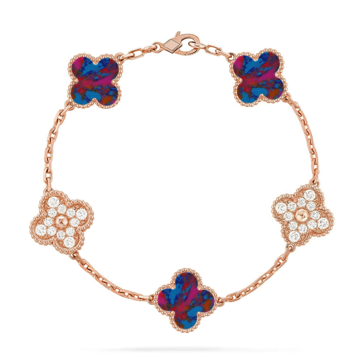 [Miro ]New CLOVER 5 MOTIF COLOR GEMSTONES BRACELET COLLECTION