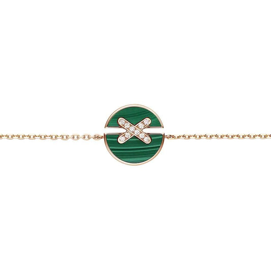 Miro JEUX DE BRACELET MALACHITE PINK GOLD DIAMONDS