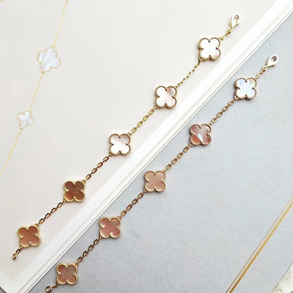 [Miro ]New  CLOVER 5 MOTIFS  PINK MOP BRACELET COLLECTION