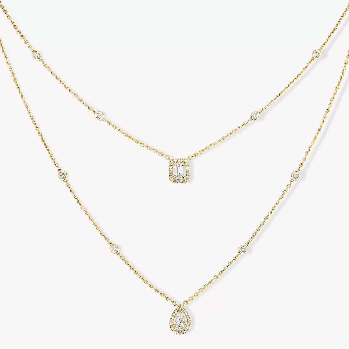 [Miro ]Diamond Necklace My Twin 2 Rows