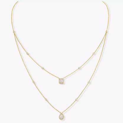 [Miro ]Diamond Necklace My Twin 2 Rows