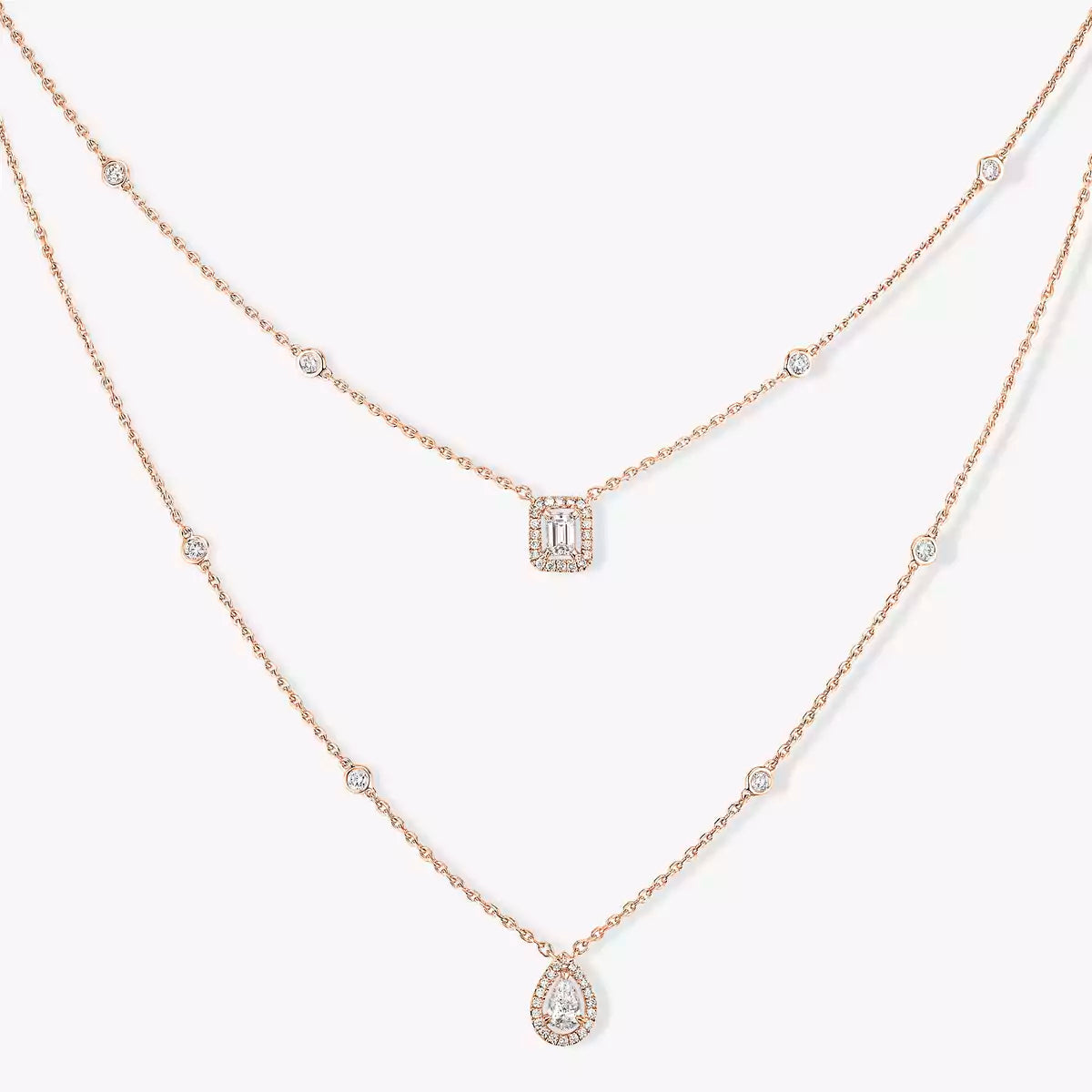 [Miro ]Diamond Necklace My Twin 2 Rows