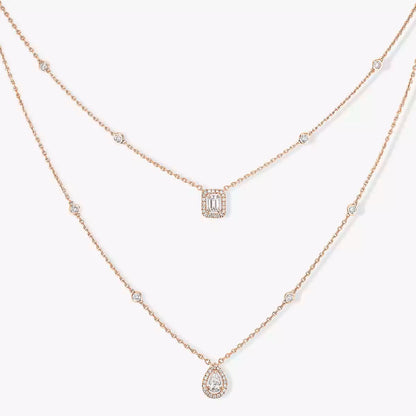 [Miro ]Diamond Necklace My Twin 2 Rows