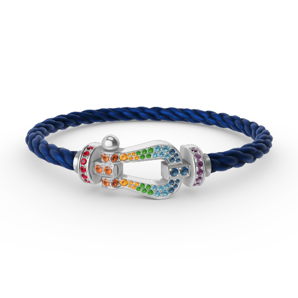 Miro FORC ラージ ホースシュー カラーダイヤモンド ブレスレット シルバー