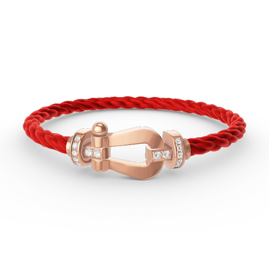 Miro FORCE LARGE HORSESHOE HALF DIAMOND BRACELET ROSE GOLD