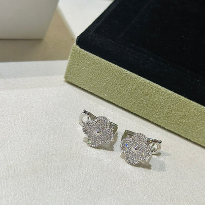 Miro CLOVER 1 MOTIFS DIAMOND STUD EARRINGS SILVER