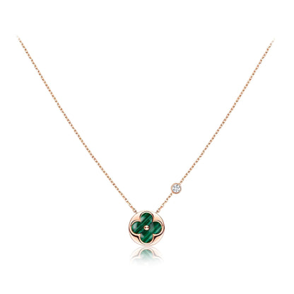 Miro SUN PEDANT PINK GOLD 1 DIAMOND NECKLACE