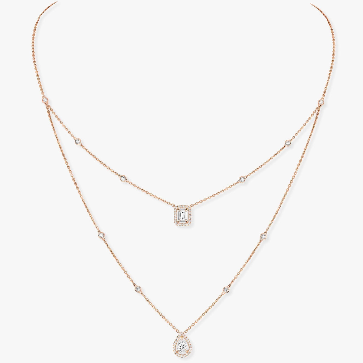 [Miro ]MY TWIN 2 ROW DIAMOND NECKLACE