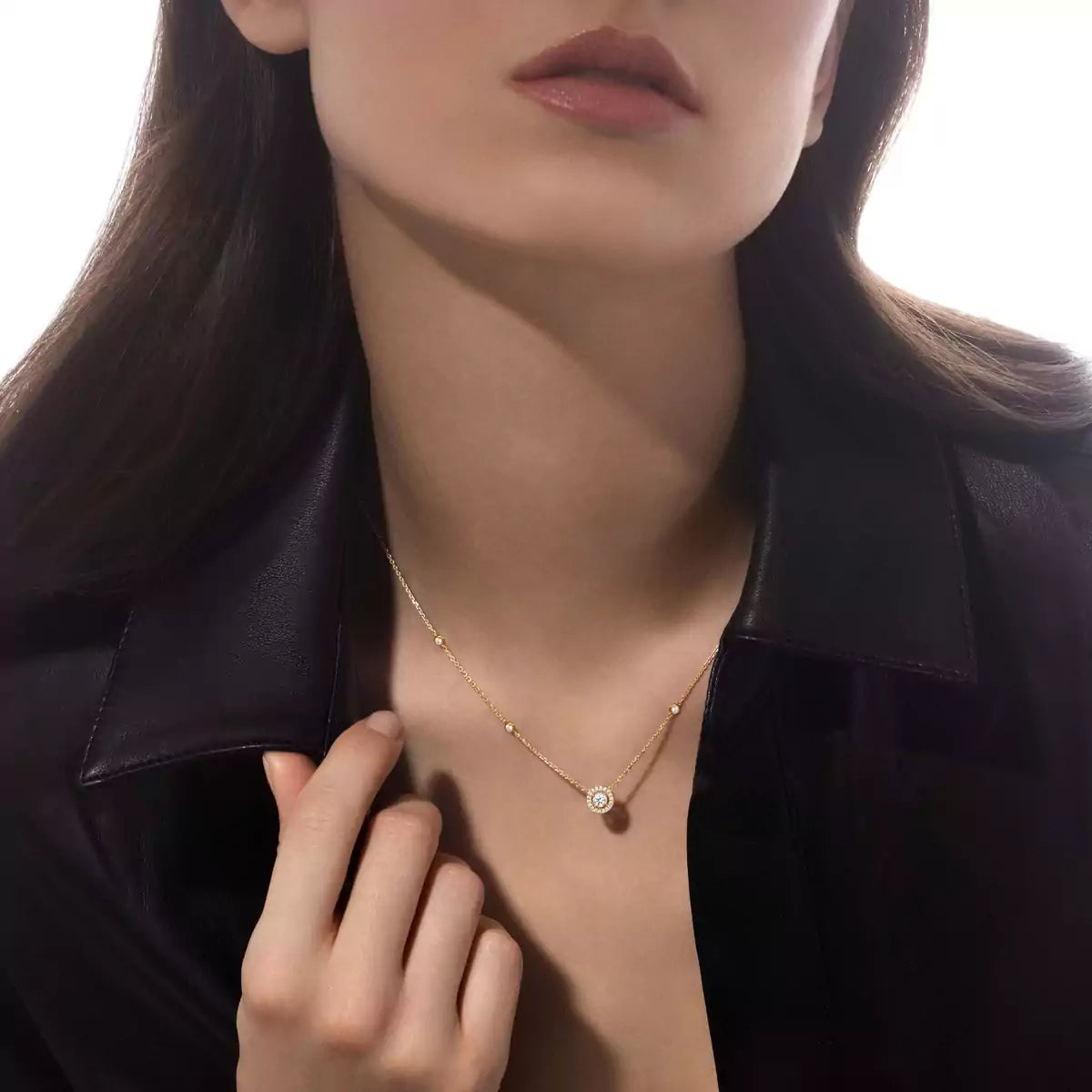 [Miro ]Diamond Necklace 0,20ct Brilliant Shape Joy