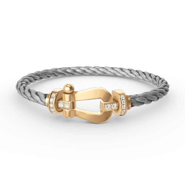 Miro FORCE LARGE HORSESHOE HALF DIAMOND BRACELET GOLD