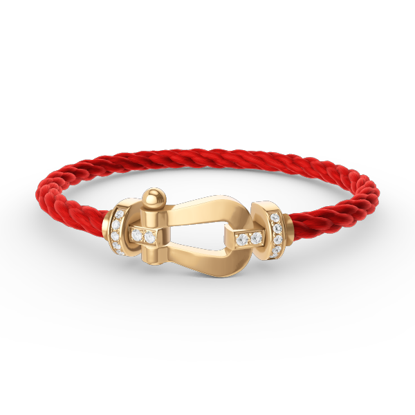 Miro FORCE LARGE HORSESHOE HALF DIAMOND BRACELET GOLD