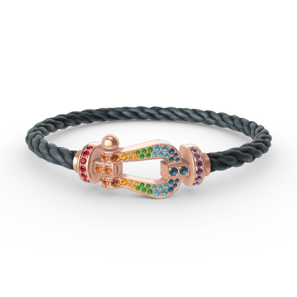 Miro FORCE LARGE HORSESHOE  COLORED DIAMOND BRACELET ROSE GOLD