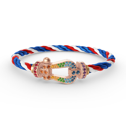 Miro FORCE LARGE HORSESHOE  COLORED DIAMOND BRACELET ROSE GOLD