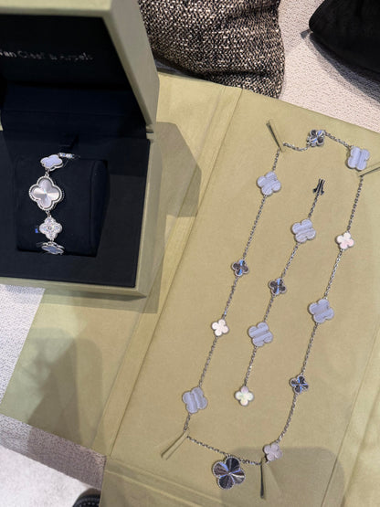 [Miro ] 25 NEW CLOVER 15 MOTIFS PURPLE CHALCEDONY