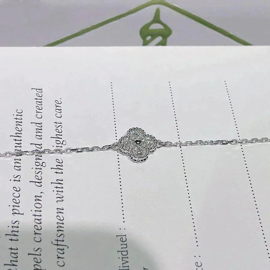 Miro CLOVER  SINGLE FLOWER BRACELET SILVER
