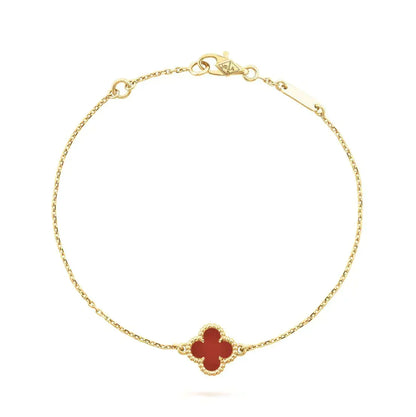 Miro CLOVER  CARNELIAN SINGLE FLOWER BRACELET
