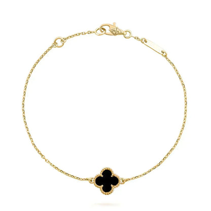 Miro CLOVER ONYX SINGLE FLOWER BRACELET