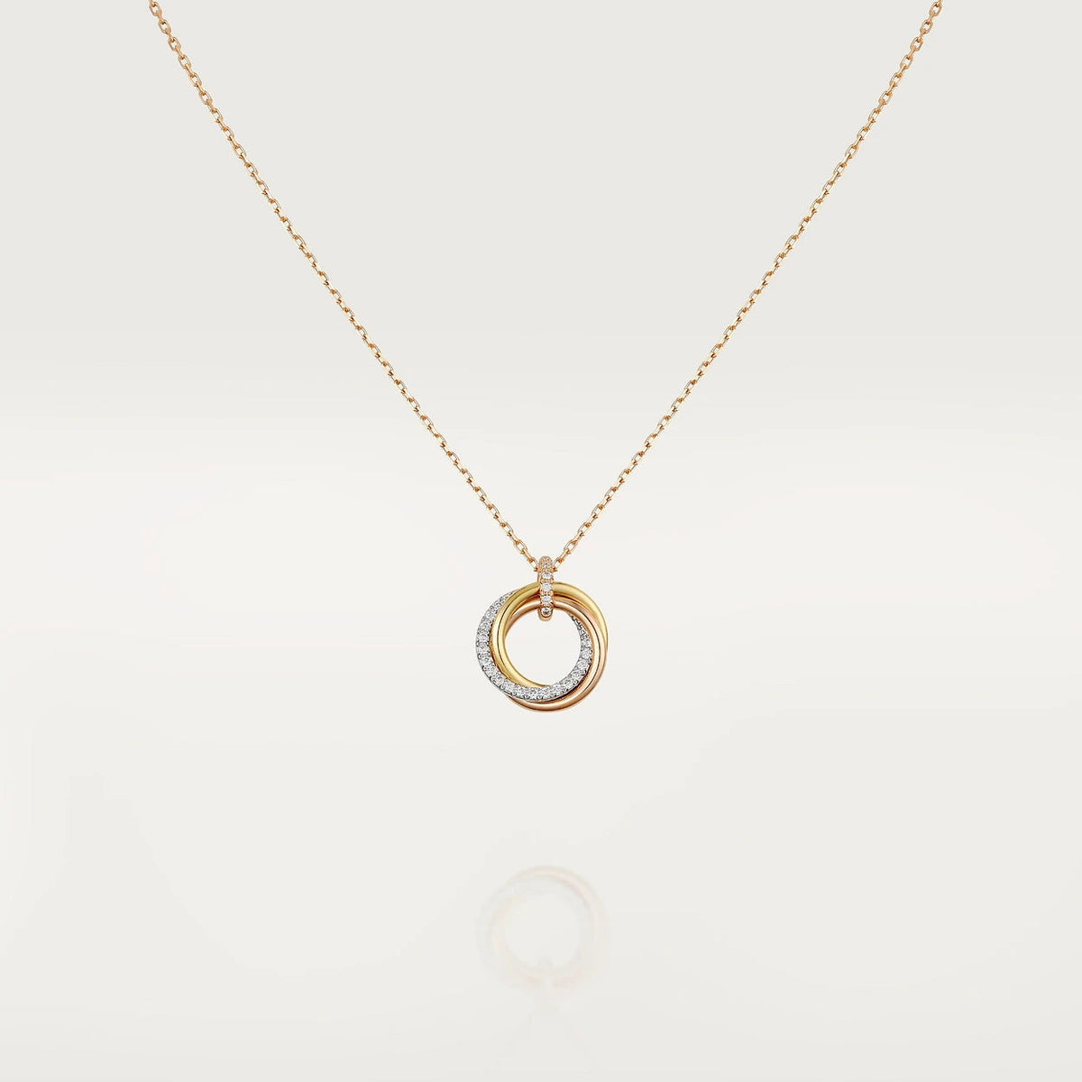 Miro TRINITY NECKLACE SILVER GOLD PINK GOLD DIAMONDS