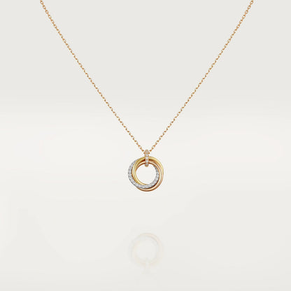 Miro TRINITY NECKLACE SILVER GOLD PINK GOLD DIAMONDS
