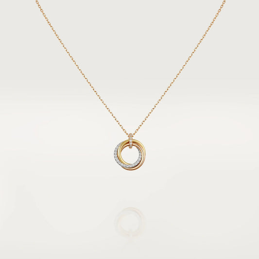 Miro TRINITY NECKLACE SILVER GOLD PINK GOLD DIAMONDS